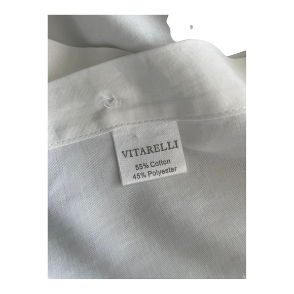 Vitarelli Button Up Shirt Adult 32/33 White Slim Fit long sleeve - Picture 5 of 11